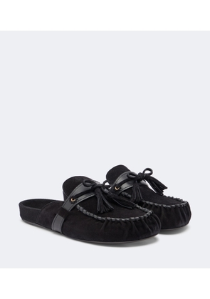 Isabel Marant Malvin leather-trimmed suede mules