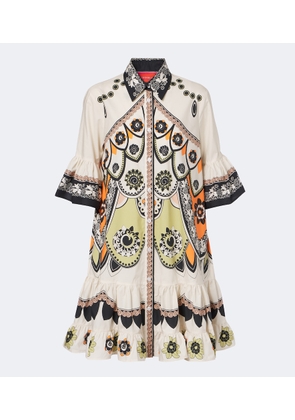 La DoubleJ Printed tiered cotton poplin minidress