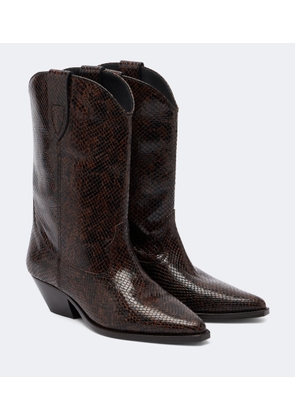 Isabel Marant Duerto snake-effect leather cowboy boots