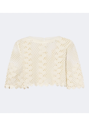 Posse Saskia cropped crochet cotton top