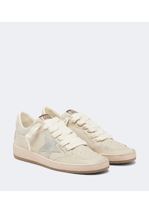 Golden Goose Ball Star suede-trimmed leather sneakers