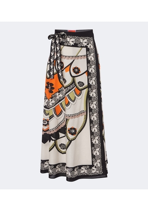 La DoubleJ Sarong printed cotton muslin wrap skirt