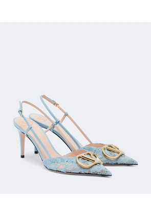 Valentino Garavani VLogo lace slingback pumps
