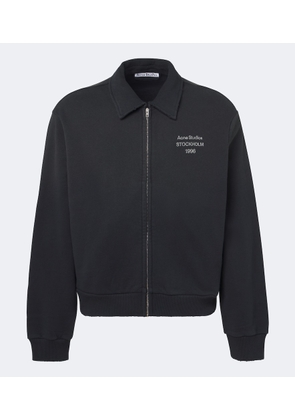 Acne Studios Logo cotton-blend zip-up sweatshirt