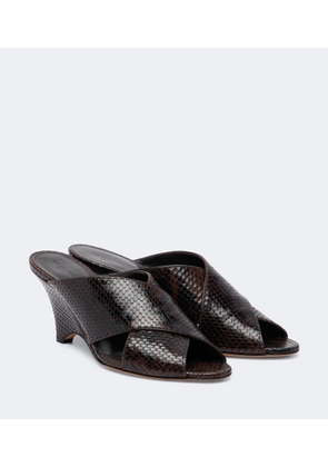 Le Monde Beryl Luca snake-effect leather mules