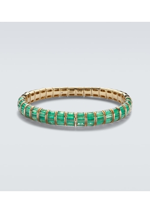 Shay Jewelry 18kt gold bracelet with emeralds