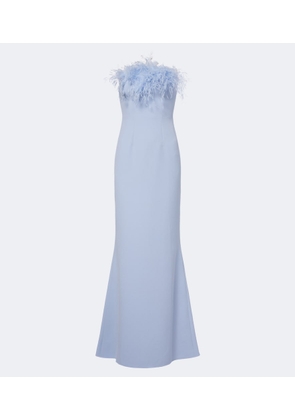 Safiyaa Soshin feather-trimmed crepe gown