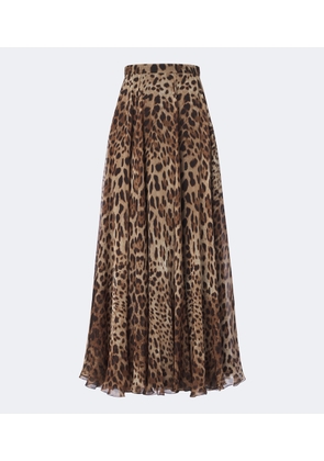 Dolce&Gabbana Leopard-print silk chiffon maxi skirt