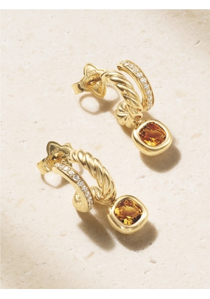 David Yurman - Dy Mercer® 18-karat Gold, Diamond And Citrine Earrings - One size