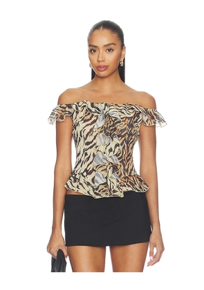 LIONESS Timeless Ruffle Top in Multi. Size XXS. Also in XS, S, M, L.
