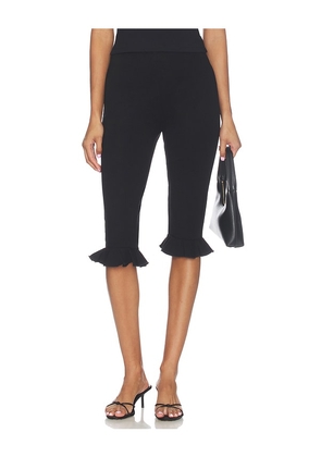 MORE TO COME Talitha Ruffle Capri in Black. Size XXS. Also in XS, S, M, L, XL.