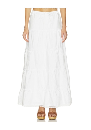 MORE TO COME Carmen Maxi Skirt in White. Size XXS. Also in XS, S, M, L, XL.