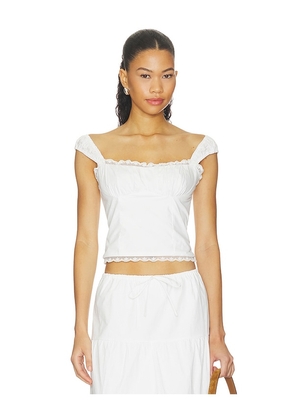 MORE TO COME Carmen Top in White. Size XXS. Also in XS, S, M, L, XL.