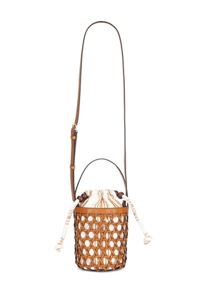 Loeffler Randall Laith Stripe Canvas & Beads Bucket Bag in Multi.