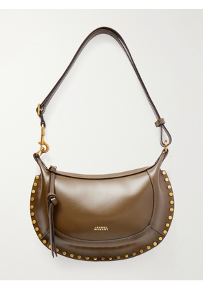 ISABEL MARANT - Oskan Moon Studded Leather Shoulder Bag - Green - One size