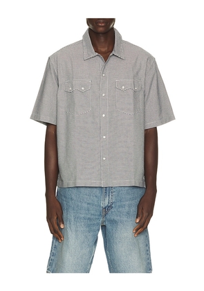 LEVI'S Short Sleeve Boxy Western Shirt in Blue. Size S. Also in M, L, XL/1X.