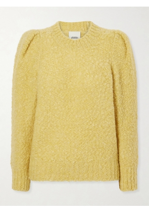 ISABEL MARANT - Emma Gathered Wool-blend Bouclé Sweater - Yellow - FR 34,FR 36,FR 38,FR 40,FR 42,FR 44