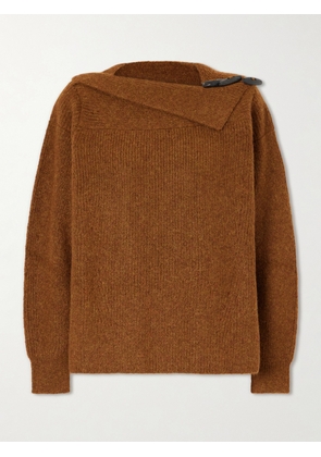 ISABEL MARANT - Thais Button-detailed Ribbed Alpaca Wool-blend Sweater - Brown - FR 34,FR 36,FR 38,FR 40,FR 42,FR 44