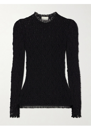 ISABEL MARANT - Brany Scalloped Stretch-lace T-shirt - Black - FR 34,FR 36,FR 38,FR 40,FR 42,FR 44