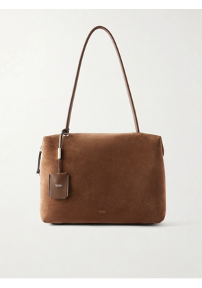 Max Mara - Leather-trimmed Suede Shoulder Bag - Brown - One size