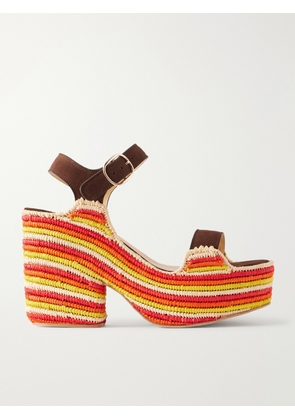 Gabriela Hearst - Dardis 100 Crocheted Suede Platform Sandals - Brown - IT36,IT36.5,IT37,IT37.5,IT38,IT38.5,IT39,IT39.5,IT40,IT40.5,IT41,IT41.5,IT42