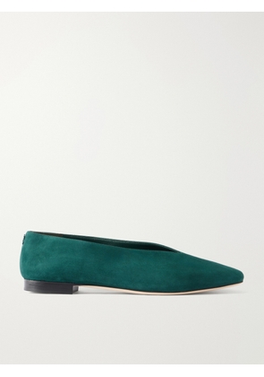 Jimmy Choo - Margot Suede Ballet Flats - Green - IT36,IT36.5,IT37,IT37.5,IT38,IT38.5,IT39,IT39.5,IT40,IT40.5,IT41,IT41.5,IT42