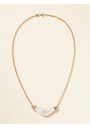 L’Atelier Nawbar - 18-karat Gold Diamond And Mother-of-pearl Necklace - Red - One size