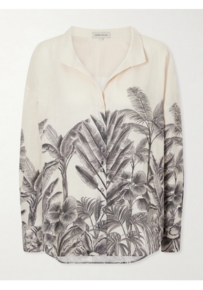 Andres Otalora - Cielos Lejanos Printed Linen Shirt - Neutrals - US0,US2,US4,US6,US8,US10