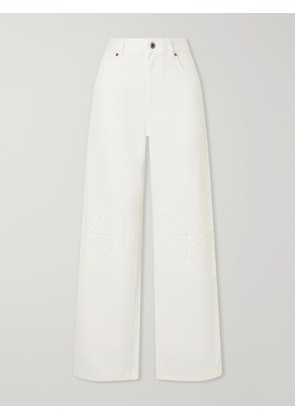 LOEWE - Anagram-embroidered Mid-rise Wide-leg Jeans - White - FR 32,FR 34,FR 36,FR 38,FR 40,FR 42,FR 44