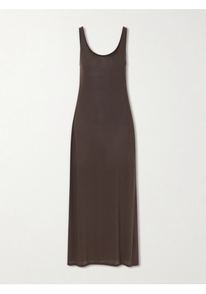 LESET - Milo Cotton-jersey Maxi Dress - Brown - x small,small,medium,large,x large
