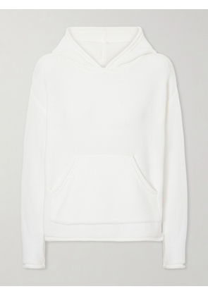 LESET - Mae Open-knit Cotton-blend Hoodie - White - x small,small,medium,large,x large