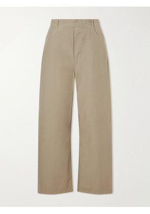 LESET - Kyoto Cotton-poplin Low-rise Wide-leg Pants - Green - x small,small,medium,large,x large