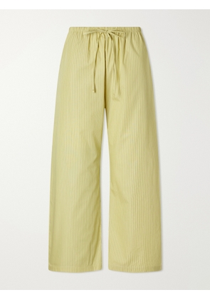 LESET - Yoshi Striped Cotton And Lyocell-blend Wide-leg Pants - Yellow - x small,small,medium,large,x large