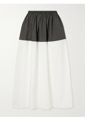 Proenza Schouler White Label - Nyla Cotton-poplin Midi Skirt - xx small,x small,small,medium,large,x large