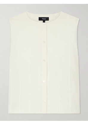 Theory - Striped Cotton-voile Tank - Neutrals - x small,small,medium,large,x large