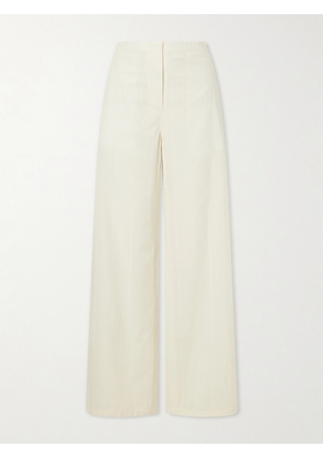 Theory - Cotton-poplin Wide-leg Pants - Neutrals - x small,small,medium,large,x large