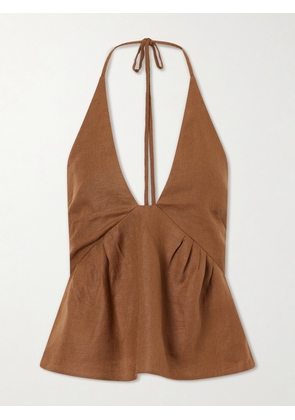 SIR. - Freja Linen Halterneck Tank - Brown - 00,0,1,2,3