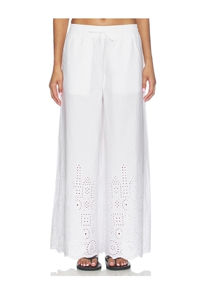 Susana Monaco Embroidered Wide Leg Pant in White. Size XS. Also in S, M, L, XL.