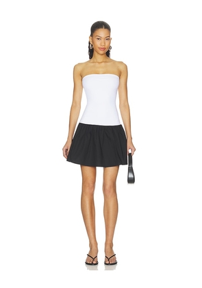 Susana Monaco Poplin Tube Drop Waist Dress in Black & White. Size XS. Also in S, M, L, XL.