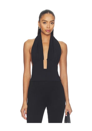 Susana Monaco Halter Gathered Top in Black. Size XS. Also in S, M, L, XL.
