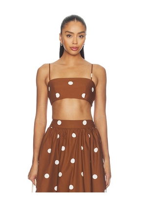 Susana Monaco Polka Poplin Crop String Top in Multi. Size XS. Also in S, M, L, XL.