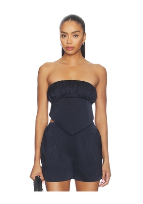 Susana Monaco Satin Scarf Tube Top in Navy. Size XS. Also in S, M, L, XL.