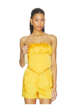 Susana Monaco Satin Scarf Tube Top in Yellow. Size XS. Also in S, M, L, XL.