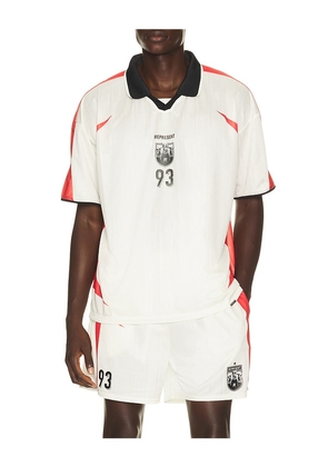 REPRESENT Spike Football Top in White. Size S. Also in L, M, XL/1X.