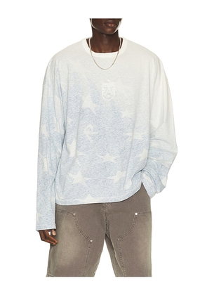 REPRESENT Usa Football Long Sleeve Top in Blue. Size S. Also in L, M, XL/1X.