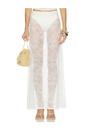 Runaway The Label Jenna Low Waist Lace Maxi Skirt in White. Size XS. Also in L, M, S, XL.