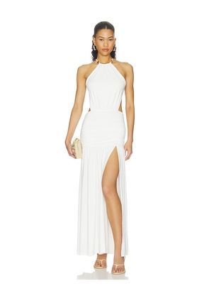 Runaway The Label Imelda High Neck Maxi Dress in White. Size XS. Also in L, M, S, XL.