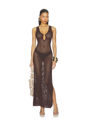Runaway The Label Ariya Sleeveless Knit Maxi Dress in Chocolate. Size XS. Also in L, M, S, XL.