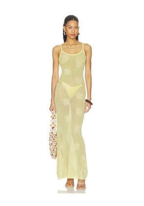 Runaway The Label Lene Scoop Neck Knit Maxi Dress in Yellow. Size XS. Also in L, M, S, XL.