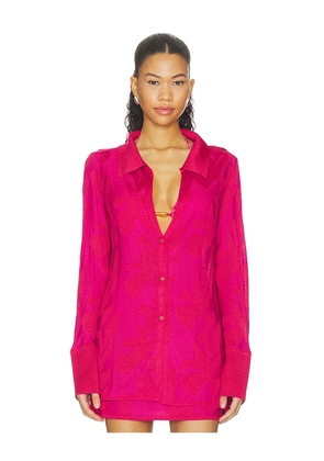 Vix Swimwear Lara Shirt in Pink. Size XS. Also in S, M, L.